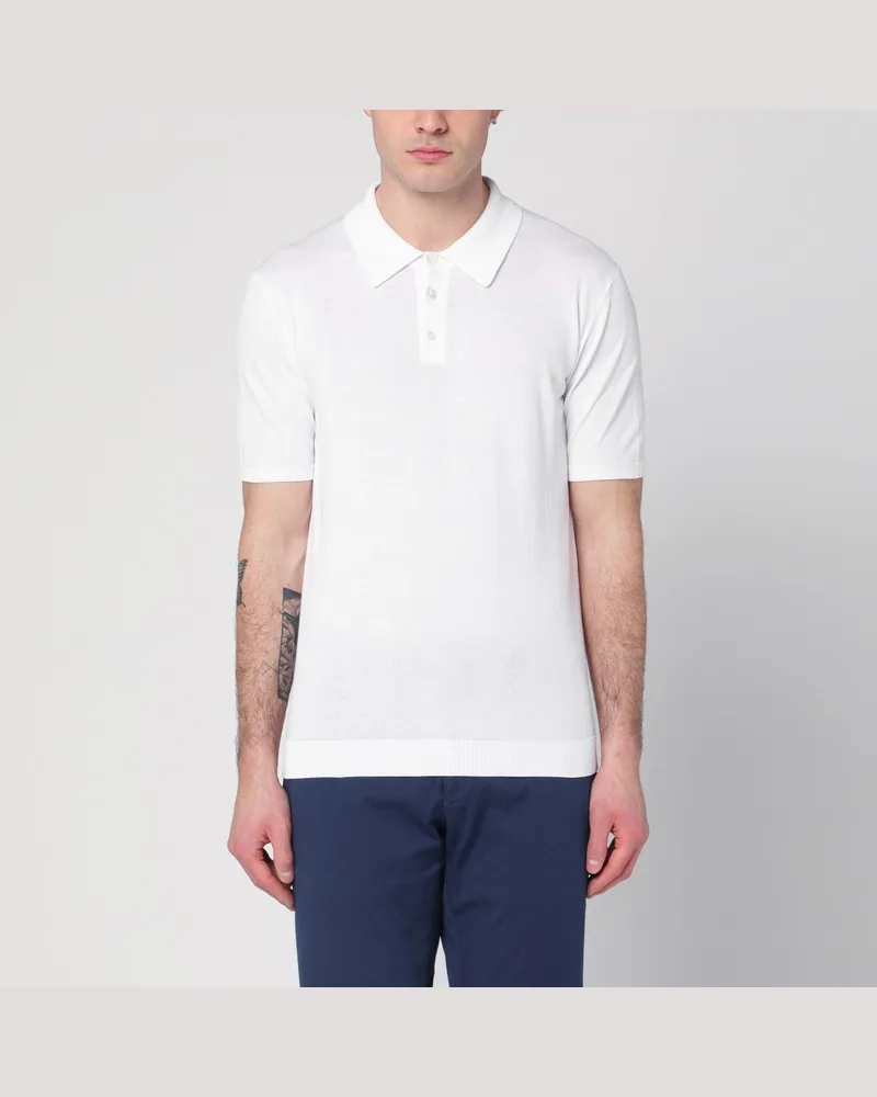 Roberto Collina Weißes Poloshirt aus Baumwolle White