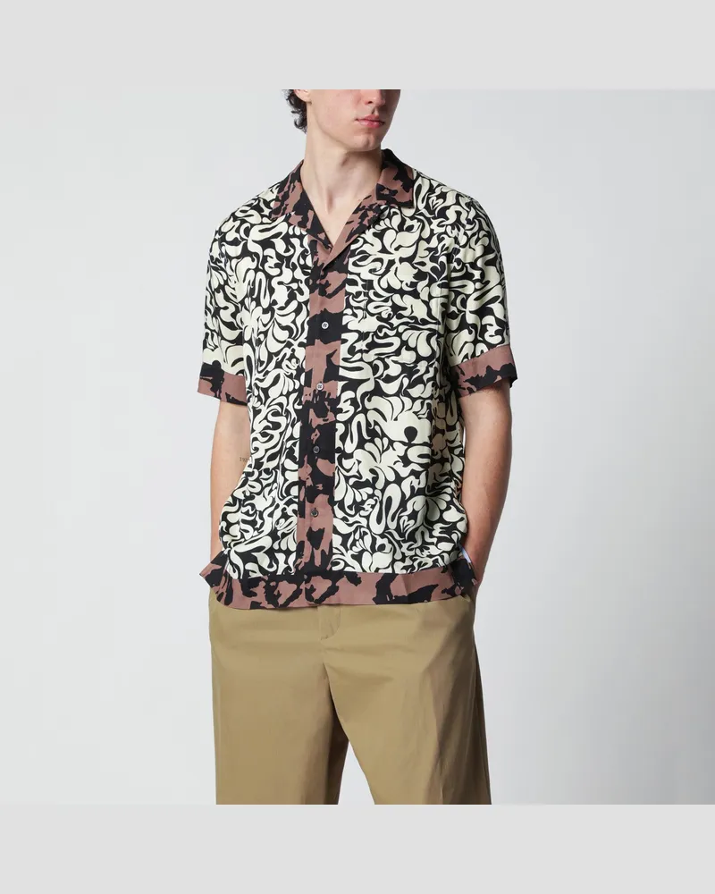 Dries van Noten Hemd mit Graphic Squiggle Print Black