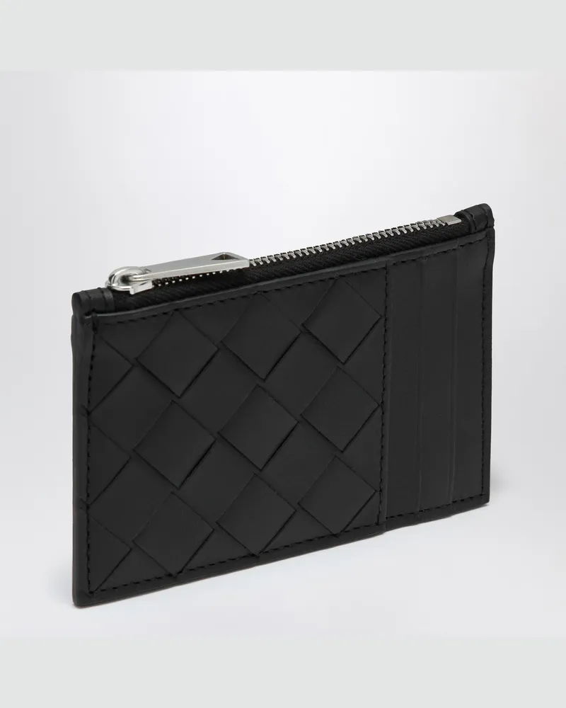Bottega Veneta Black leather card case with intrecciato pattern Black