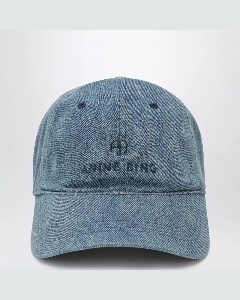 Anine Bing Blaue Baseballkappe aus Denim Blue
