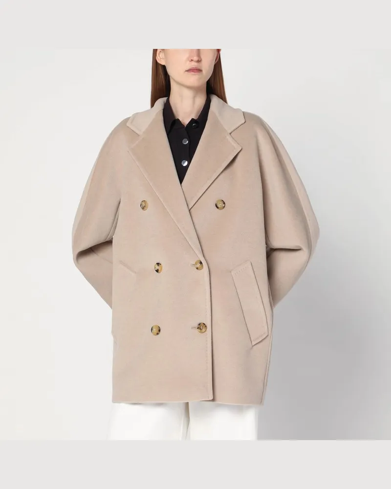 Max Mara Kurzer 101801 Icon Mantel in Ecru Beige