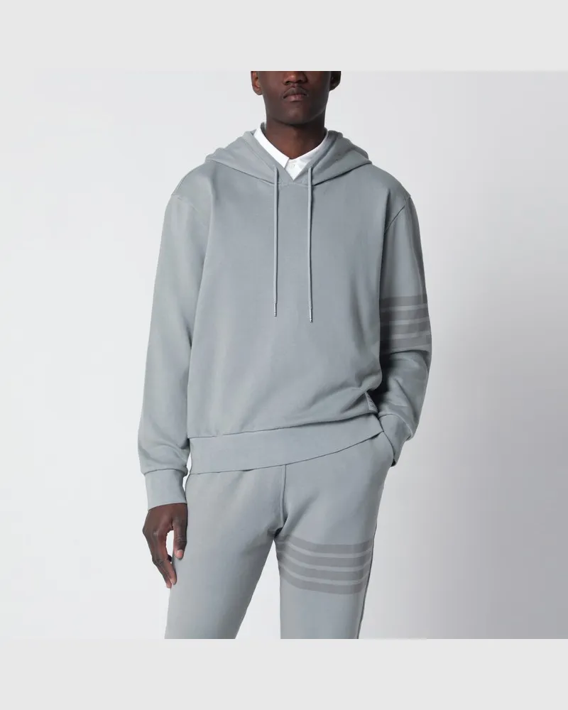Thom Browne Grauer Hoodie aus Baumwolle Grau