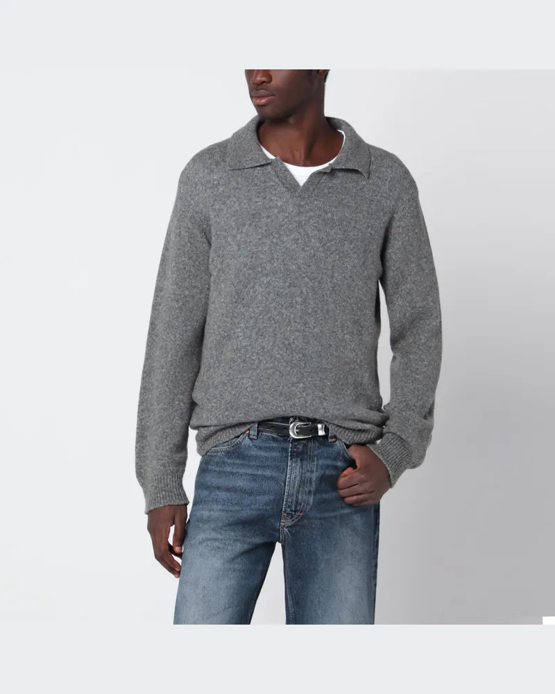 Roberto Collina Grau melierter Pullover aus Wolle Grey