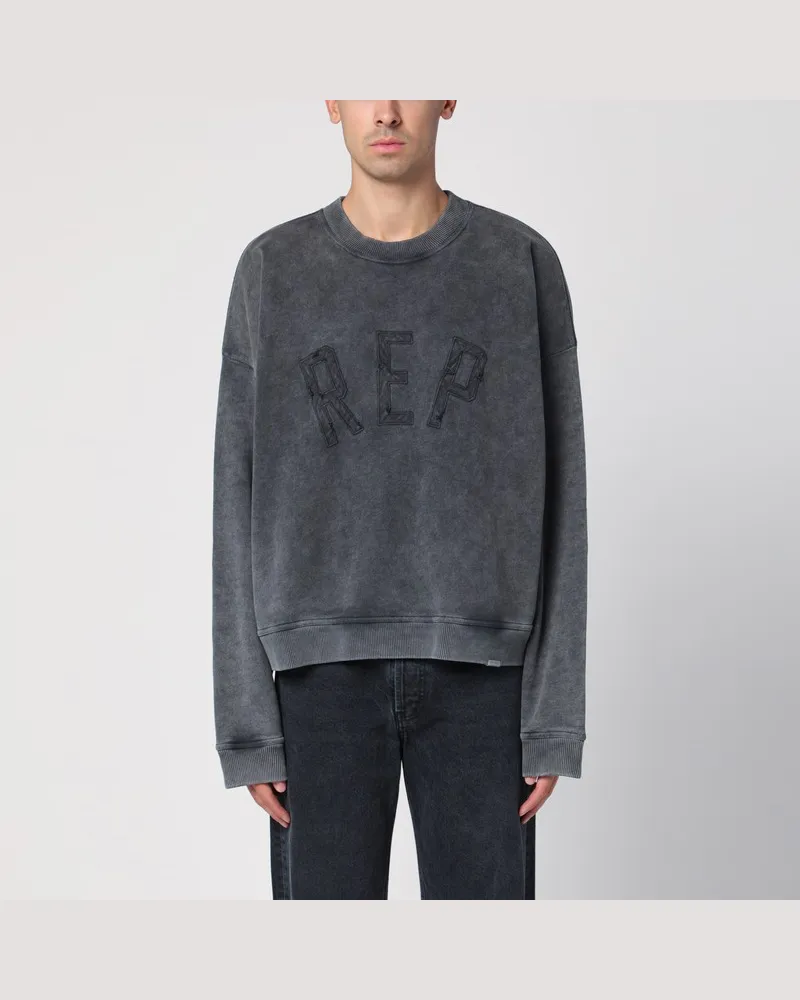 REPRESENT Sweatshirt mit Rundhalsausschnitt und Rep-Applikation Schwarz