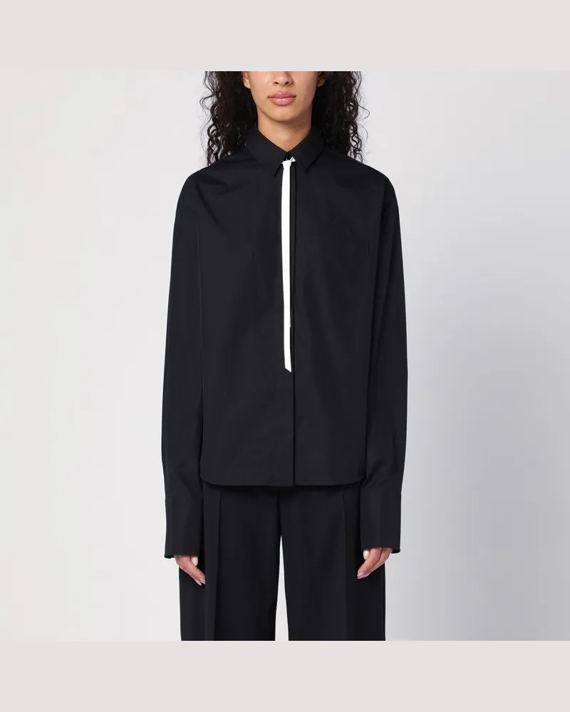 SPORTMAX Schwarze Bluse Gesso aus Popeline Schwarz