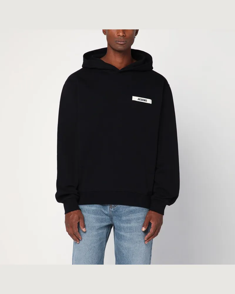 Jacquemus Schwarzes Kapuzensweatshirt aus Baumwolle Schwarz