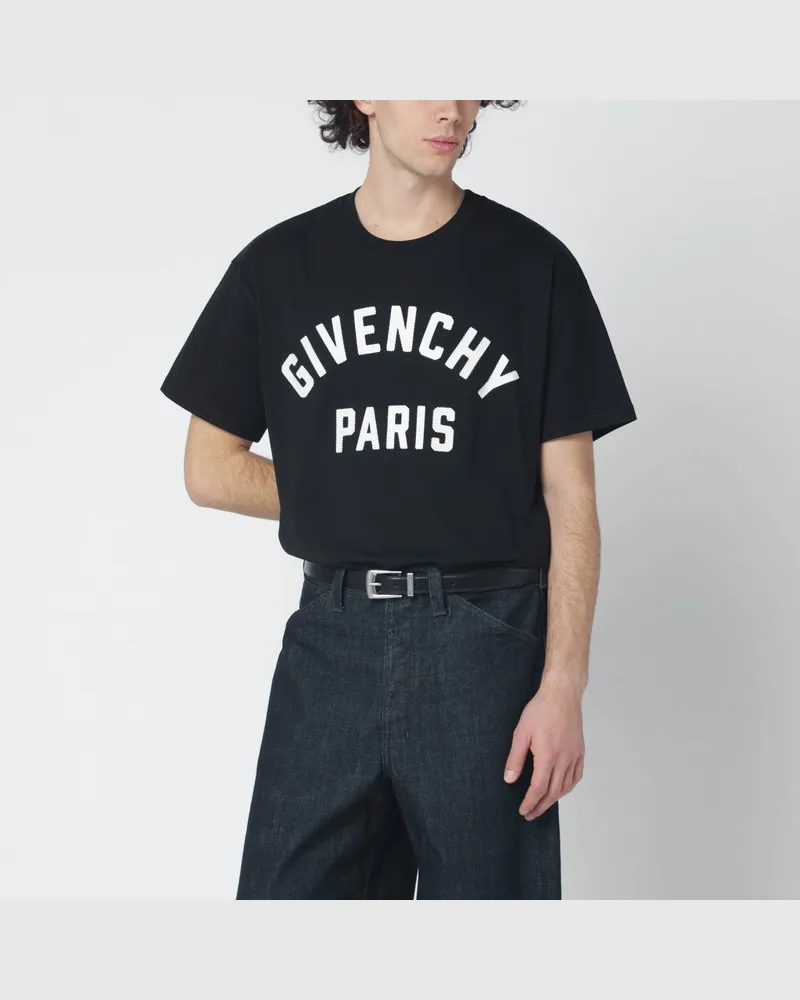 Givenchy Schwarzes Kurzarm-Logo-T-Shirt Schwarz