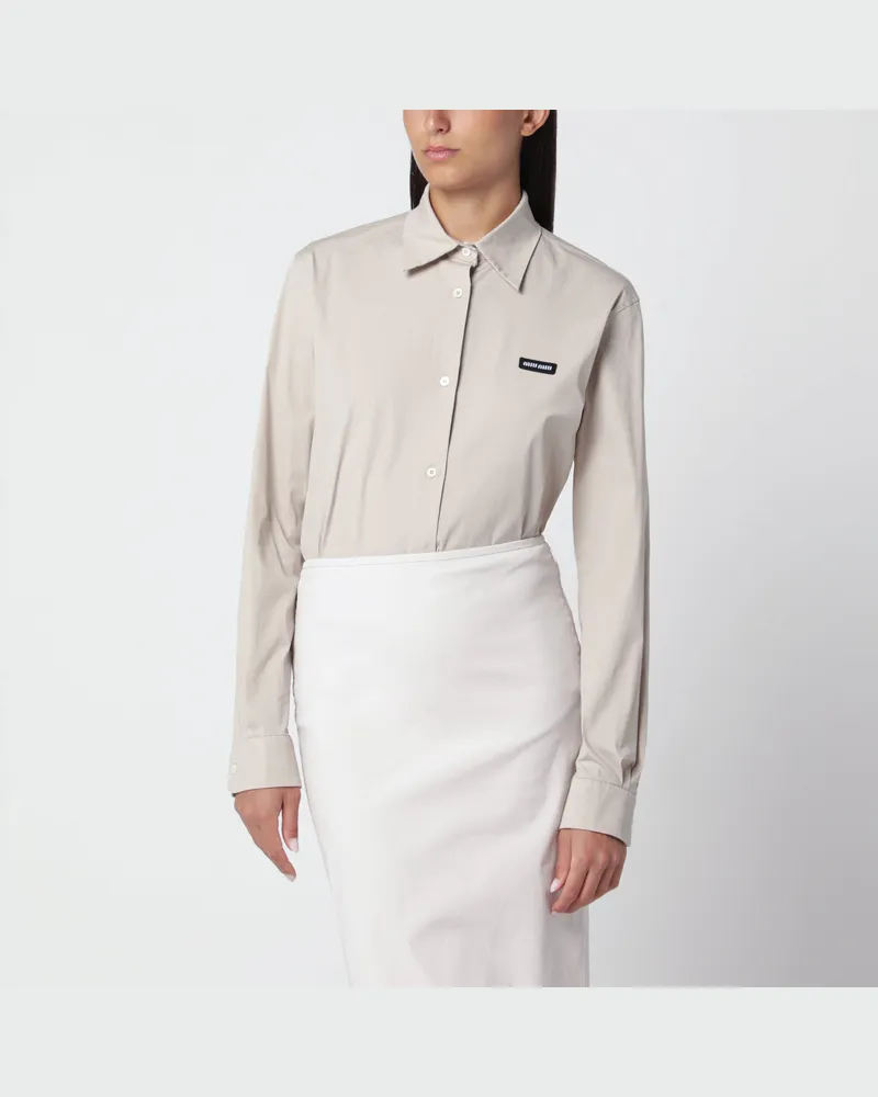 Miu Miu Hemd aus Stretch-Popeline, Kreide White