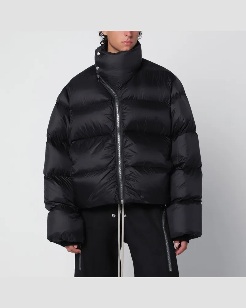Rick Owens Turtle schwarze Jacke aus Nylon Black