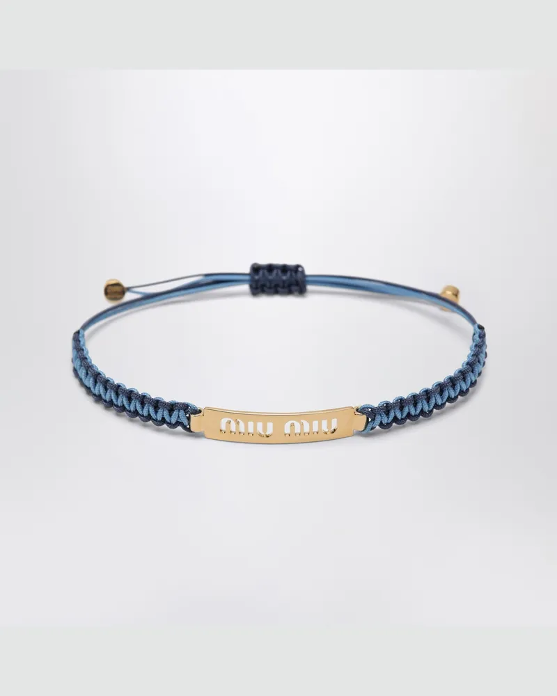 Miu Miu Armband hellblau/blau mit geflochtener Kordel Multicolor