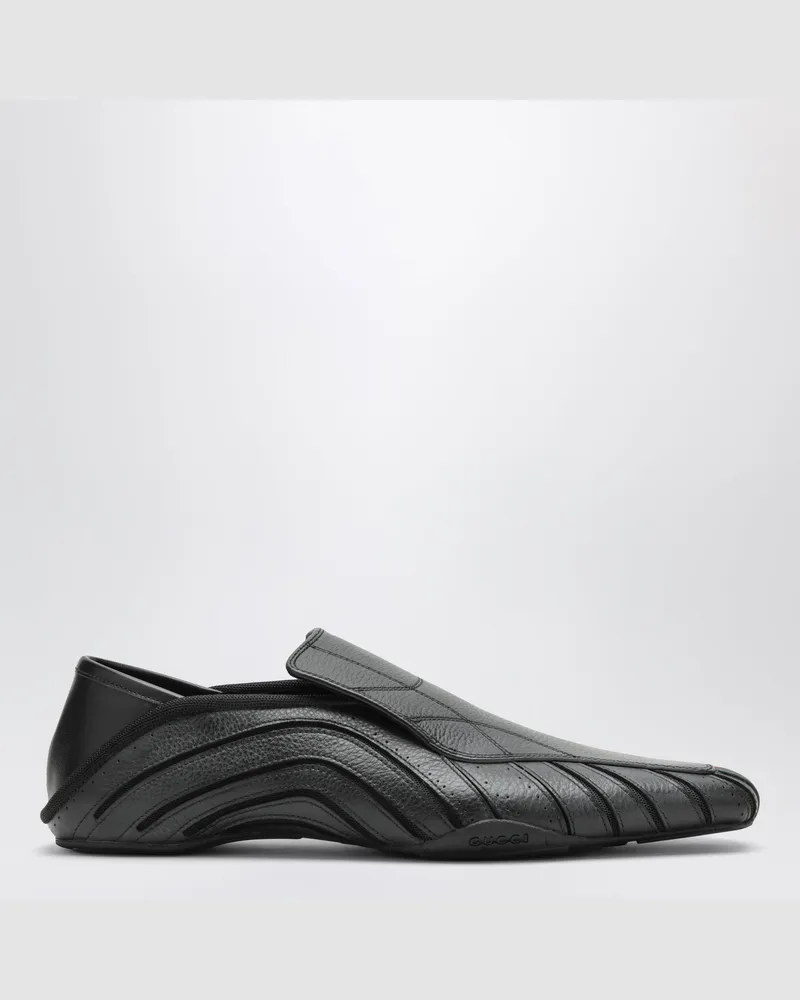 Gucci Schwarze Miami Slip-On Ledersneaker Black