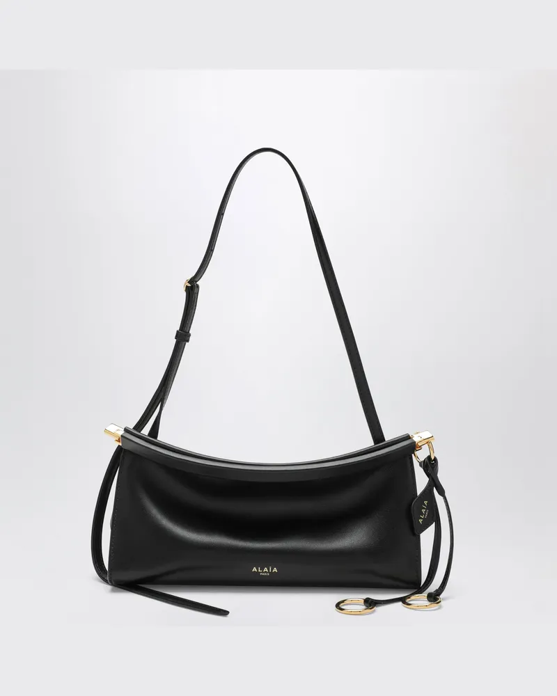Alaïa Le Click East West kleine Tasche aus schwarzem Kalbsleder Black