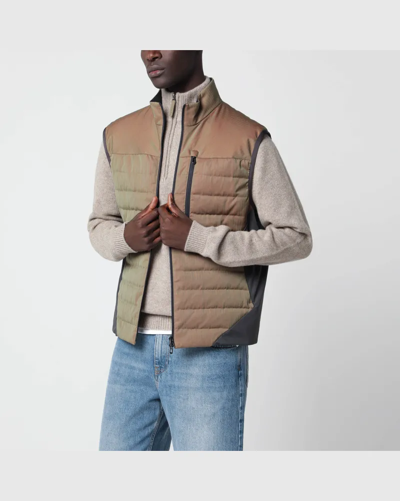 SEASE Intrepid Iridescent Tech-Wool Wattierte Weste Beige