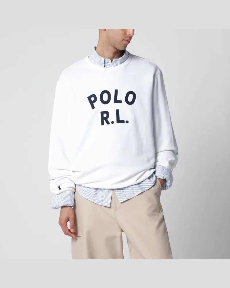 Ralph Lauren Weißes Sweatshirt mit Logostickerei White