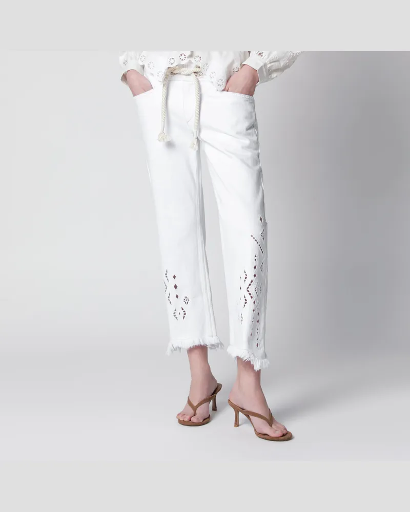 Isabel Marant Kick-Flare-Jeans Alison aus weißem Baumwoll-Denim White