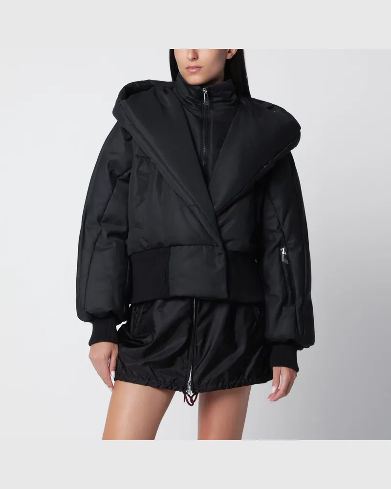 ATTICO Schwarze gesteppte Daunenjacke aus Baumwollmischung Black
