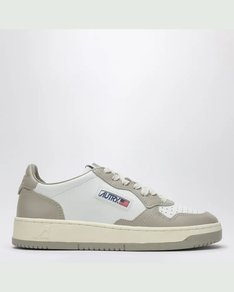 AUTRY Medalist Low Sneaker aus weißem/taupegrauem Leder White