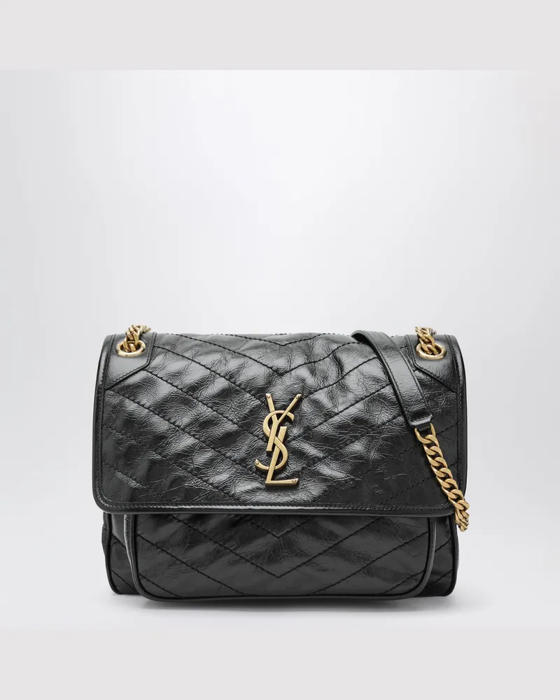 Saint Laurent Tasche Niki mittelgroß aus Vintage-Leder in Schwarz Black