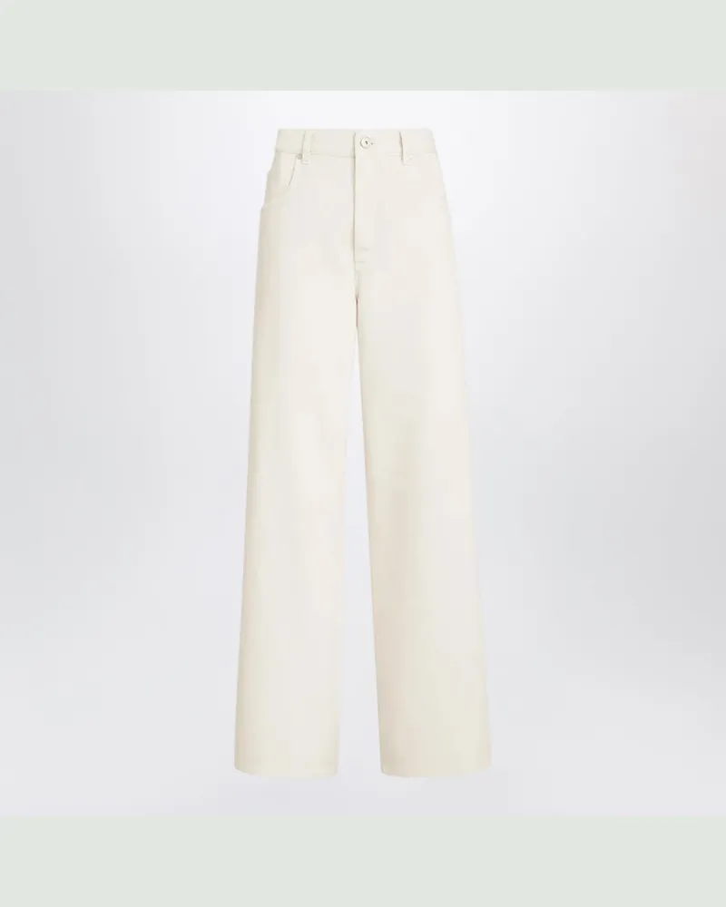 Brunello Cucinelli Relaxed-Fit Jeanshose, gefärbt, mit Monile-Detail White