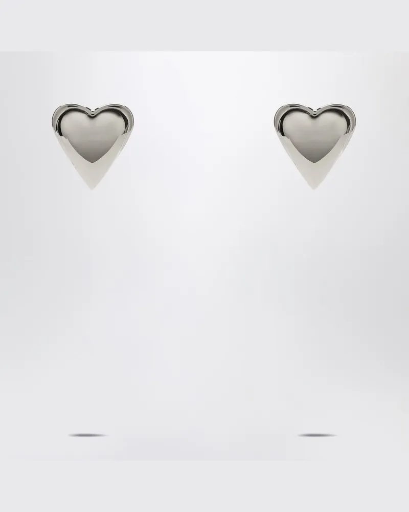 Alaïa Silberfarbene Ohrringe Le Coeur Bombé Metallisch