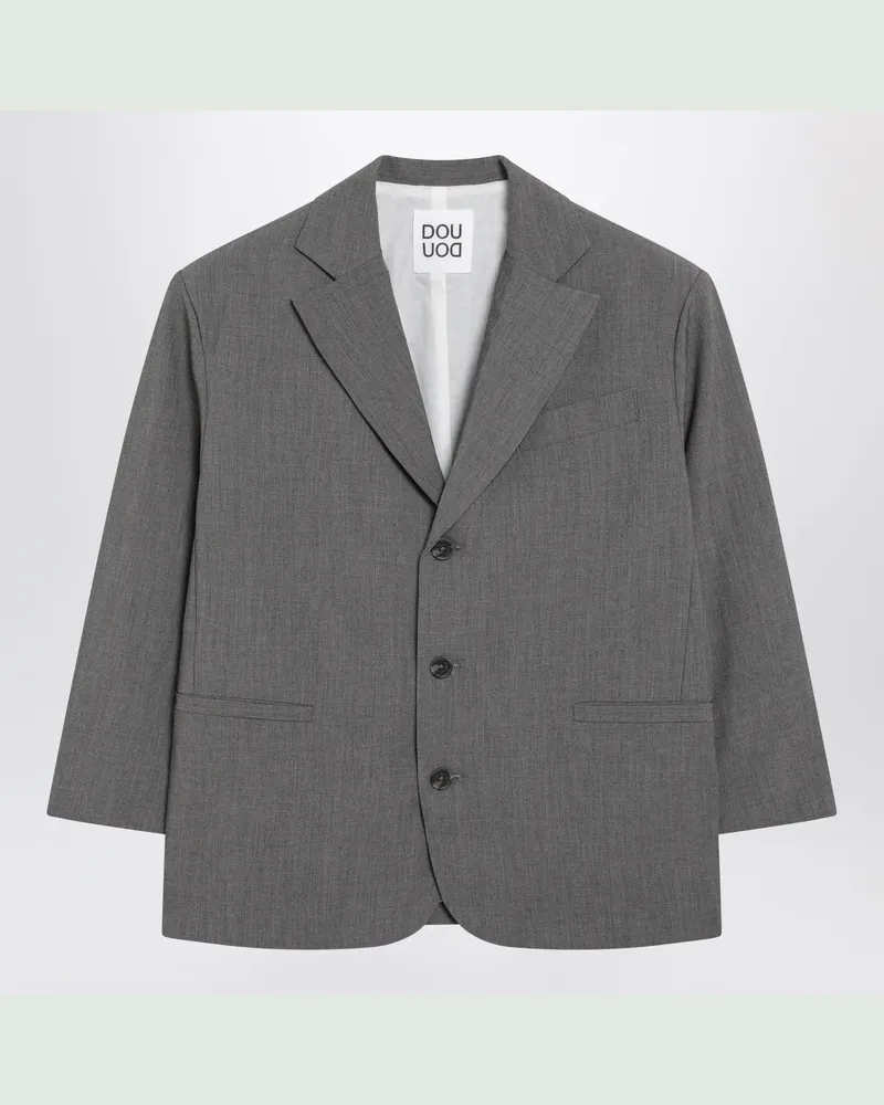 DOUUOD Graue einreihige Jacke Grey