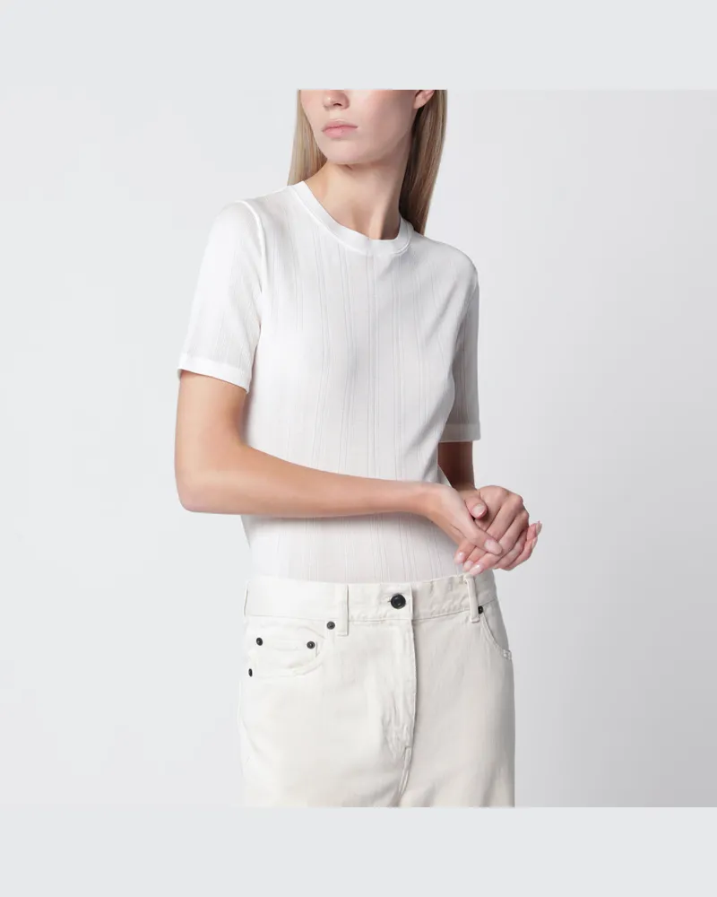 The Row Jersey-Shirt Etina aus Baumwolle in Ivory White