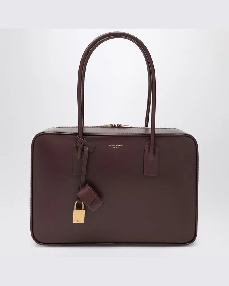 Saint Laurent Bordeauxfarbene Sac De Jour Bowlingtasche Burgunderrot