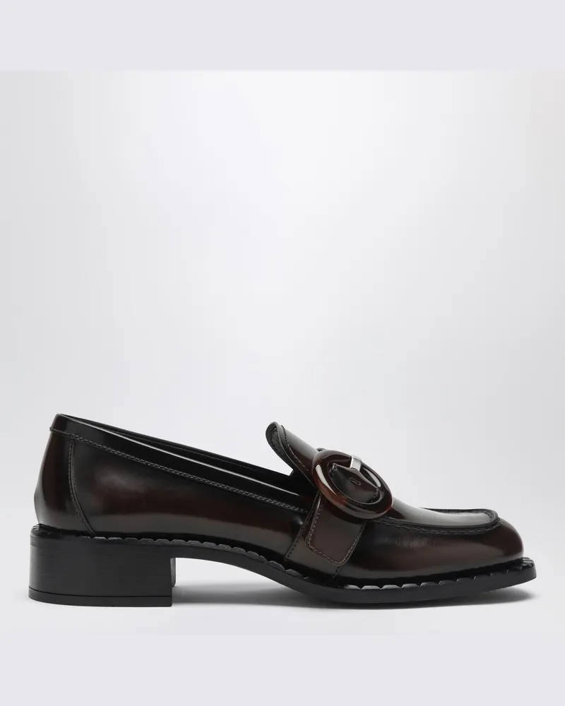 Prada Wildleder-Mokassins in verbrannter Farbe Braun