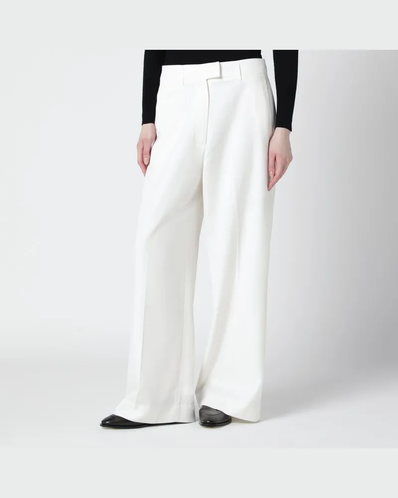 FRANKIE Shop Weiße Brickell Hose aus Wollmischung Weiß