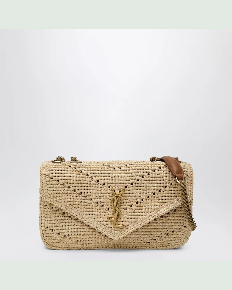 Saint Laurent Kleine LOULOU Tasche aus Raffia in Hellbraun Brown