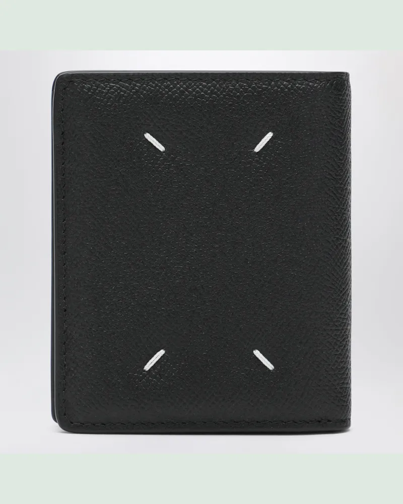 Maison Margiela Kleines schwarzes Four Stitches Portemonnaie Black
