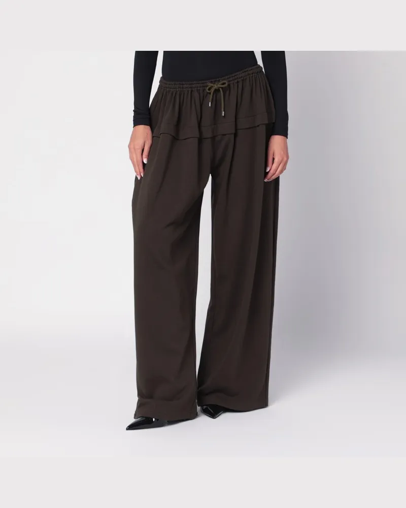 Alaïa Olivgrüne Peplum-Hose Grün