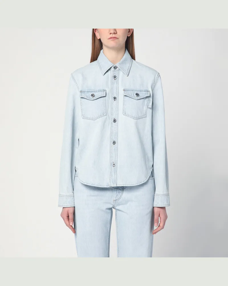 Bottega Veneta Hellblaues Jeanshemd aus Extra Bleach Denim Blue
