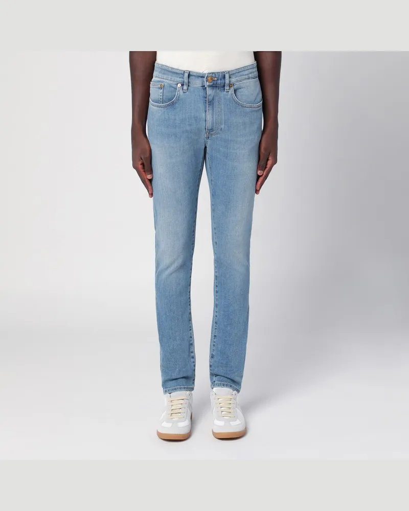 PT TORINO Skinny Jeans aus hellem Denim Hellblau