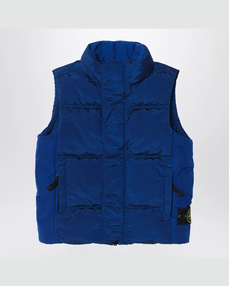 Stone Island Elektrisch blauer Reißverschlussgilet Blue