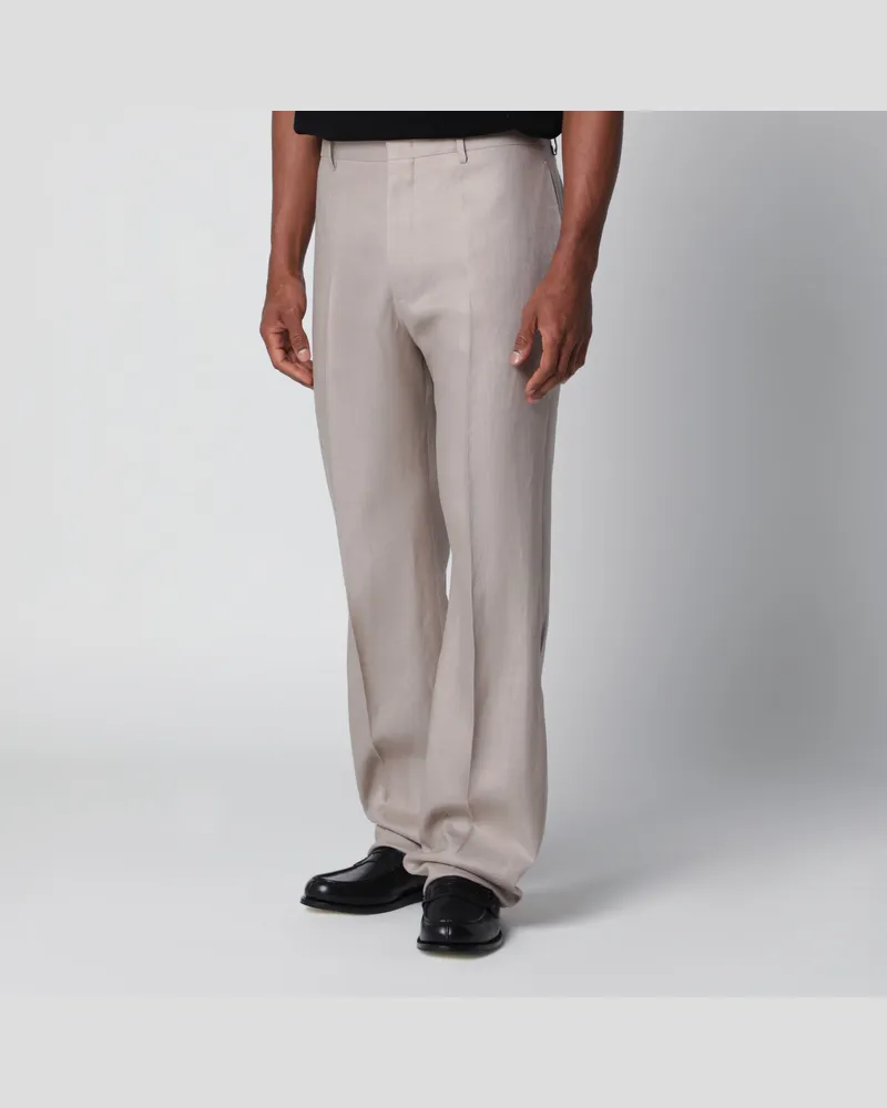 Tagliatore Maßgeschneiderte Hose aus beigem Leinen Beige
