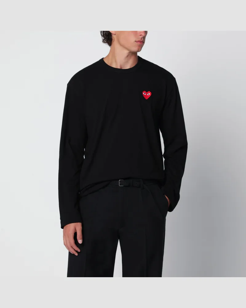 Comme des Garçons Schwarzes Baumwoll-Langarmshirt Black