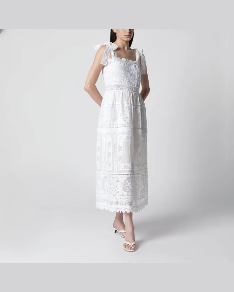 Zimmermann Elfenbeinfarbenes Aster Kleid mit Spitzenbesatz White