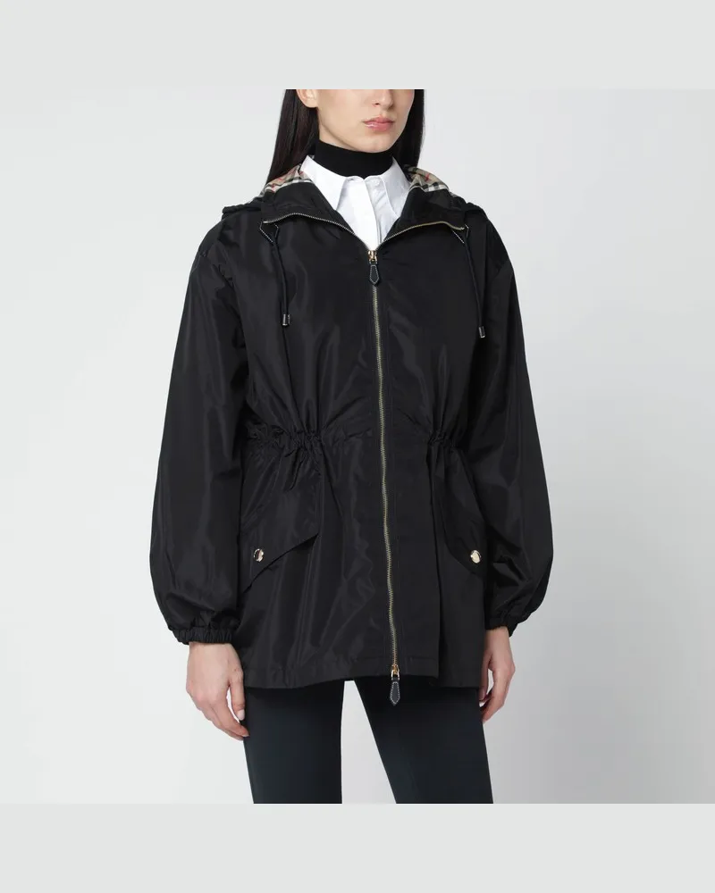 Burberry Schwarzer Nylonparka Schwarz
