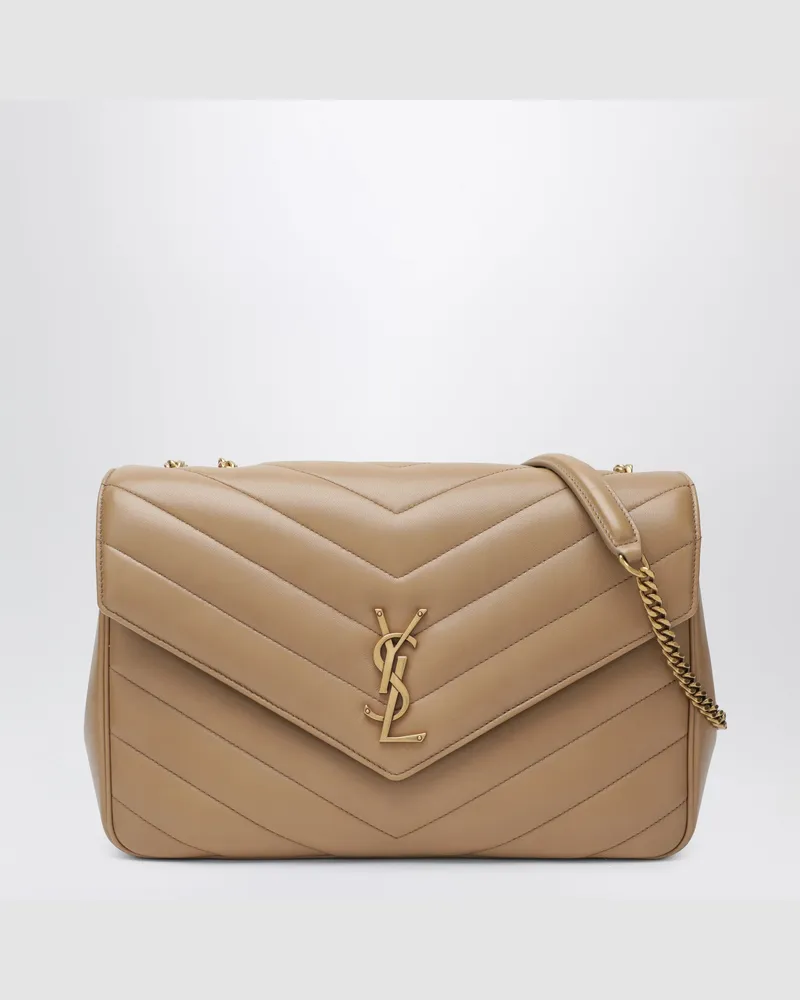 Saint Laurent LouLou Large Tasche in Hellbraun aus Leder 