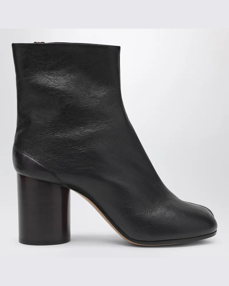 Maison Margiela Pflaumenfarbene Leder-Tabi-Stiefeletten Rot