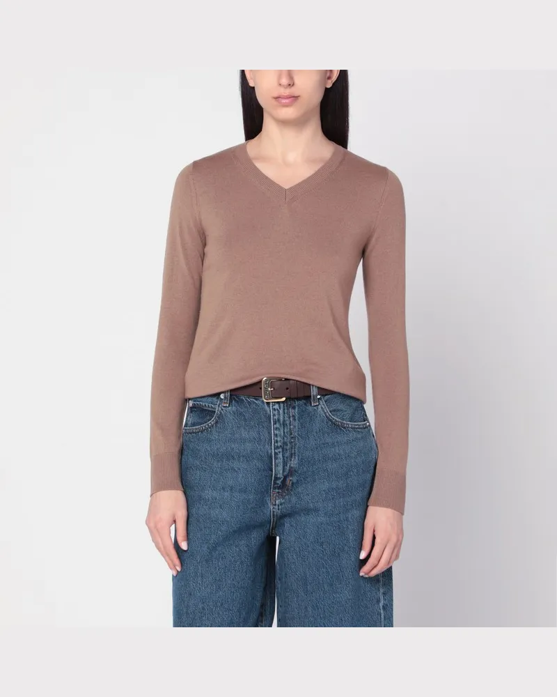 Max Mara Kamelbrauner Wollpullover Braun