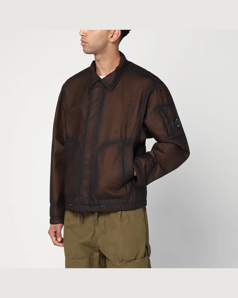C.P. Company Verlaufsbraune Jacke aus Nylon Grün