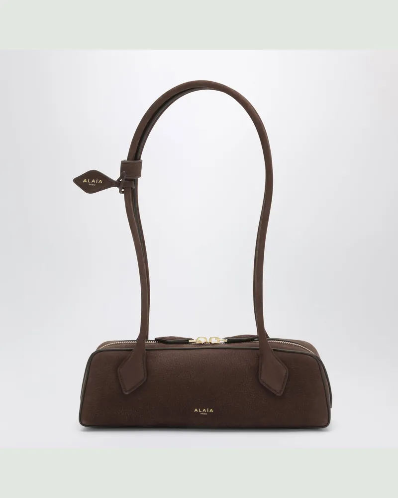 Alaïa Le Teckel kleine braune Nubuktasche Brown