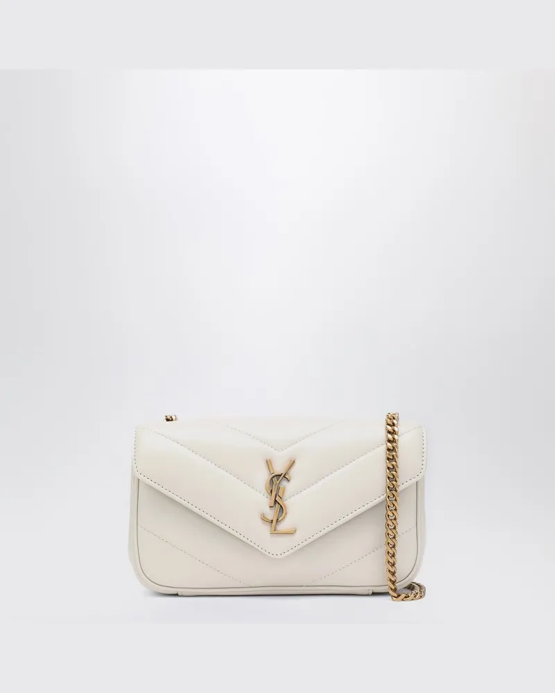 Saint Laurent LouLou Mini Tasche in Vintage-Weiß Weiß
