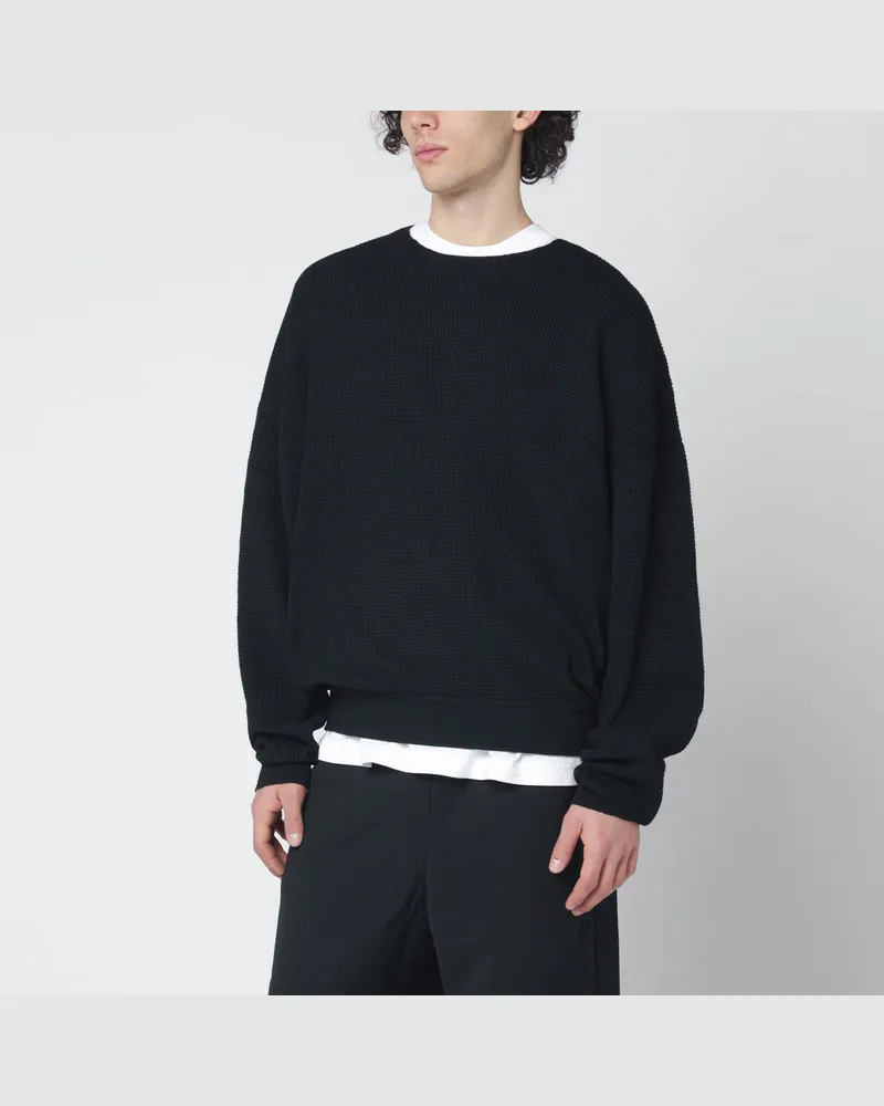 Fear of God Schwarzes Waffelstrick-Sweatshirt Black