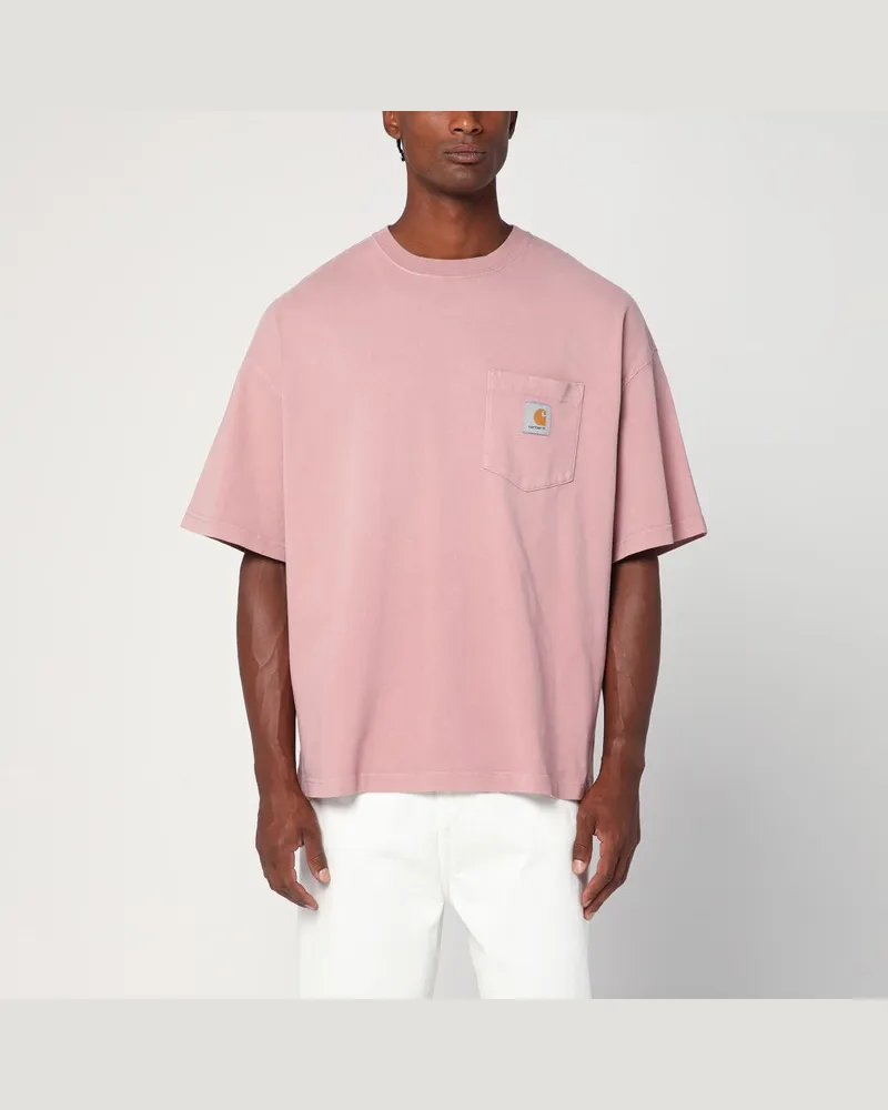 Carhartt WIP S/S Hudson T-Shirt mit Tasche Farbe Daphne Violett