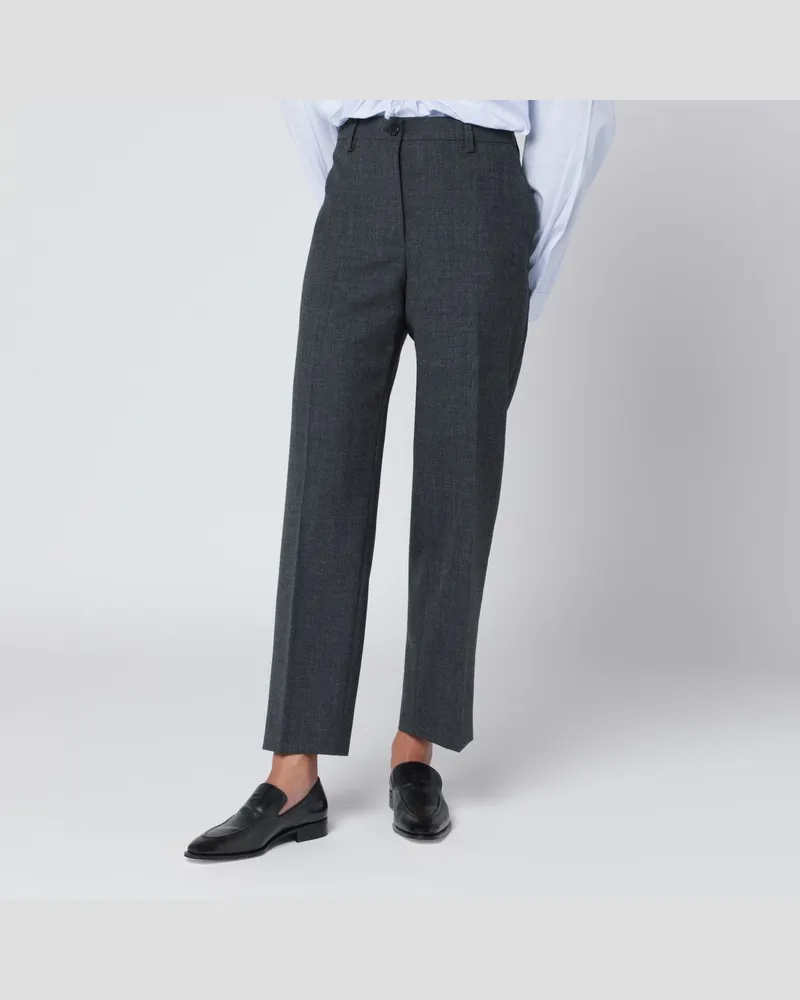 Prada Schiefergraue Wollhose Grau