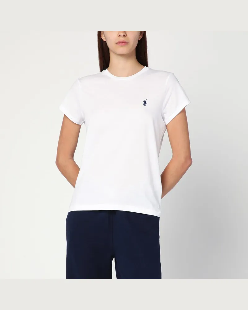 Ralph Lauren Weißes Baumwoll-T-Shirt mit Logo Weiß
