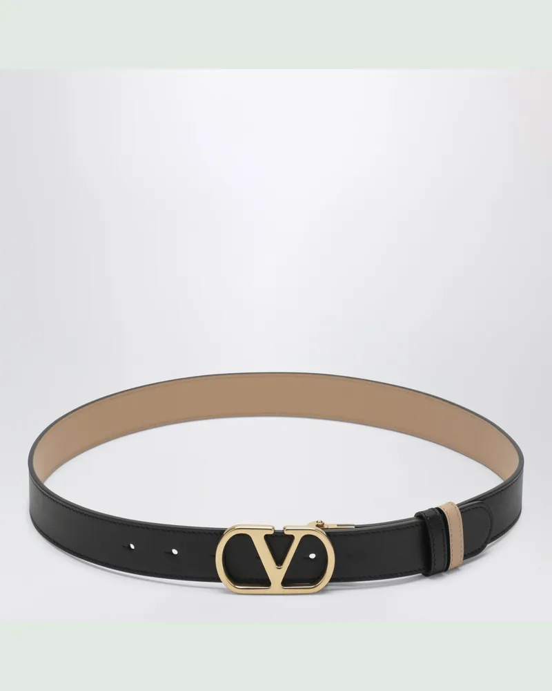 Valentino Garavani Wendegürtel VLogo Signature in Schwarz/Rosa Black